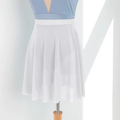 Women's Pull-On Mesh Ballet Skirt with Elastic Waist and Flowing Hem