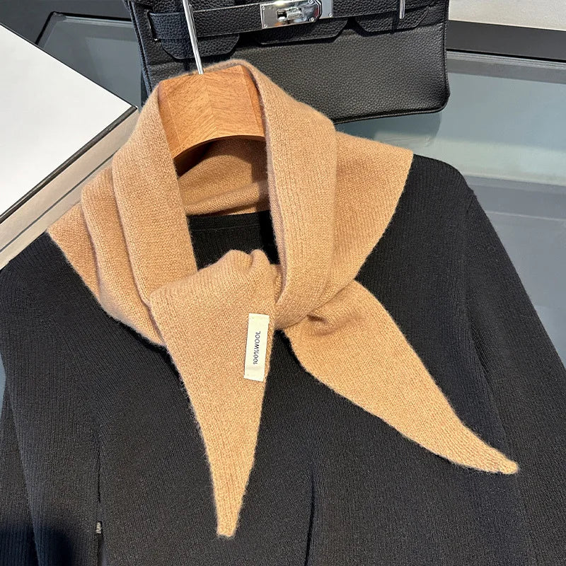 Solid Wool Scarf for Folded and Draped Neck Styling