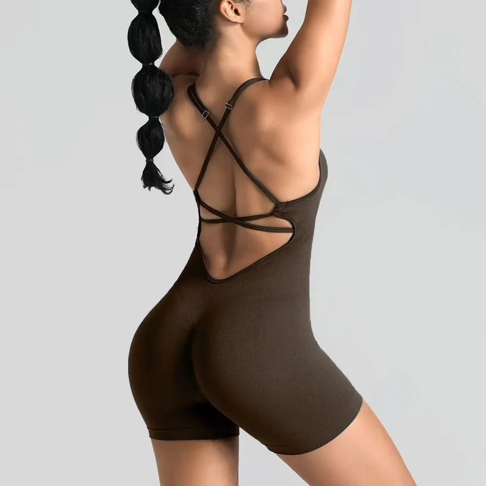 Women's Strappy Back Yoga Romper