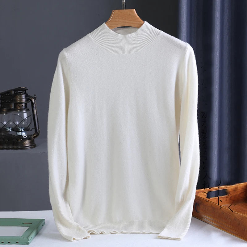 Women's Mock Neck Long Sleeve Sweater Casual Knit Layer