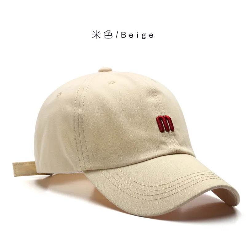 Letter Embroidered Baseball Cap with Curved Brim Shape