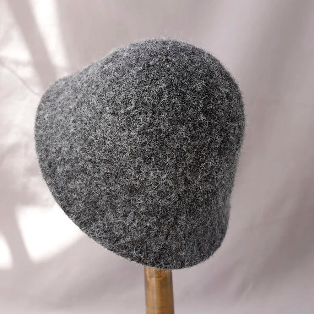 Textured Bucket Hat with Rounded Crown and Short Brim