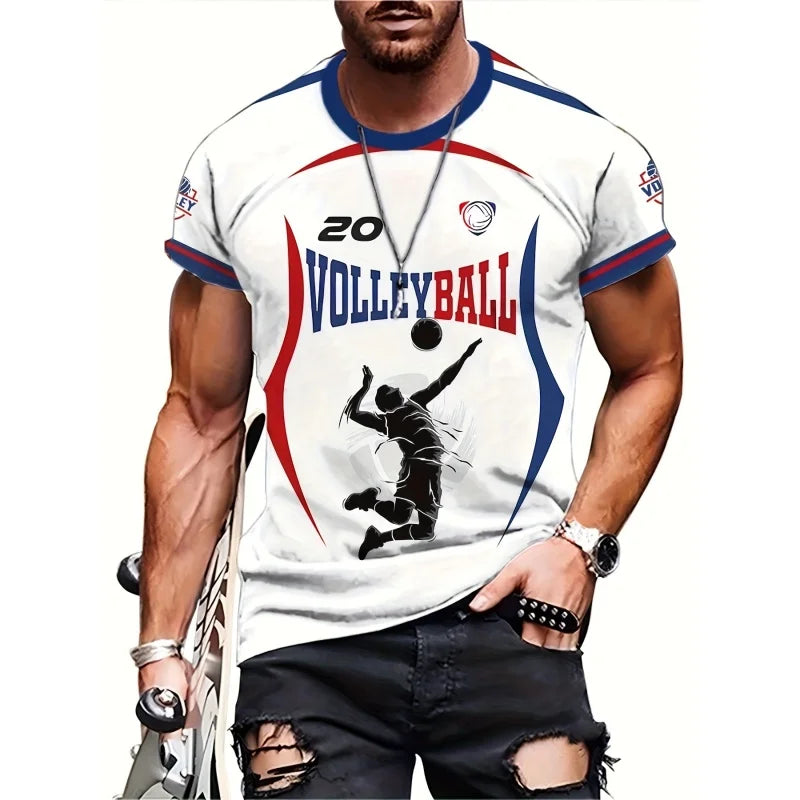 Volleyball Graphic Short Sleeve T-shirt For Sports Outfits