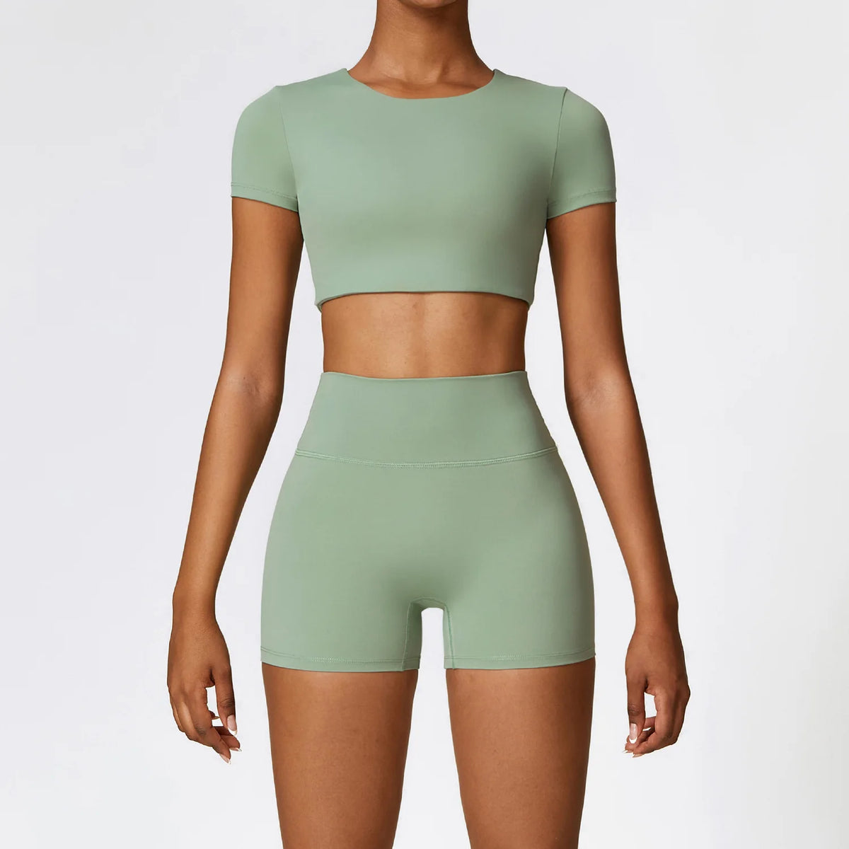 Women's Halter Or Long Sleeve Top And Bottoms Yoga Set