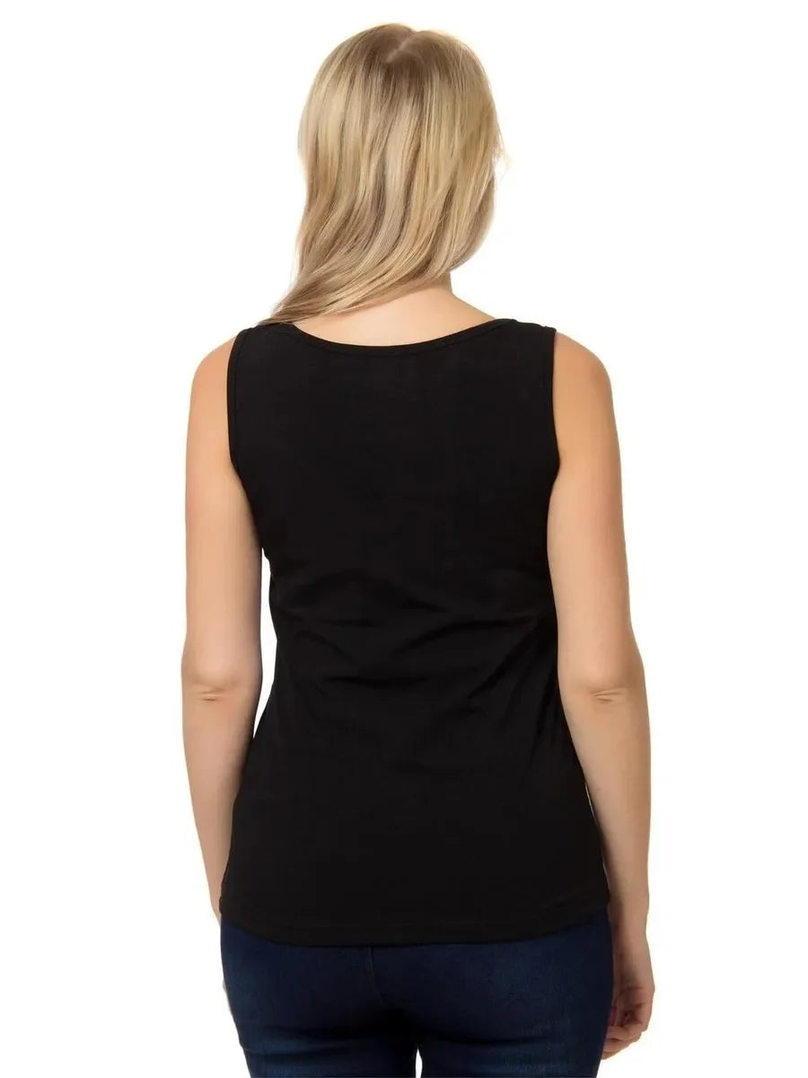 Women's Rainbow Graphic Cotton Blend Tank Top with Sleeveless Round Neck Cut