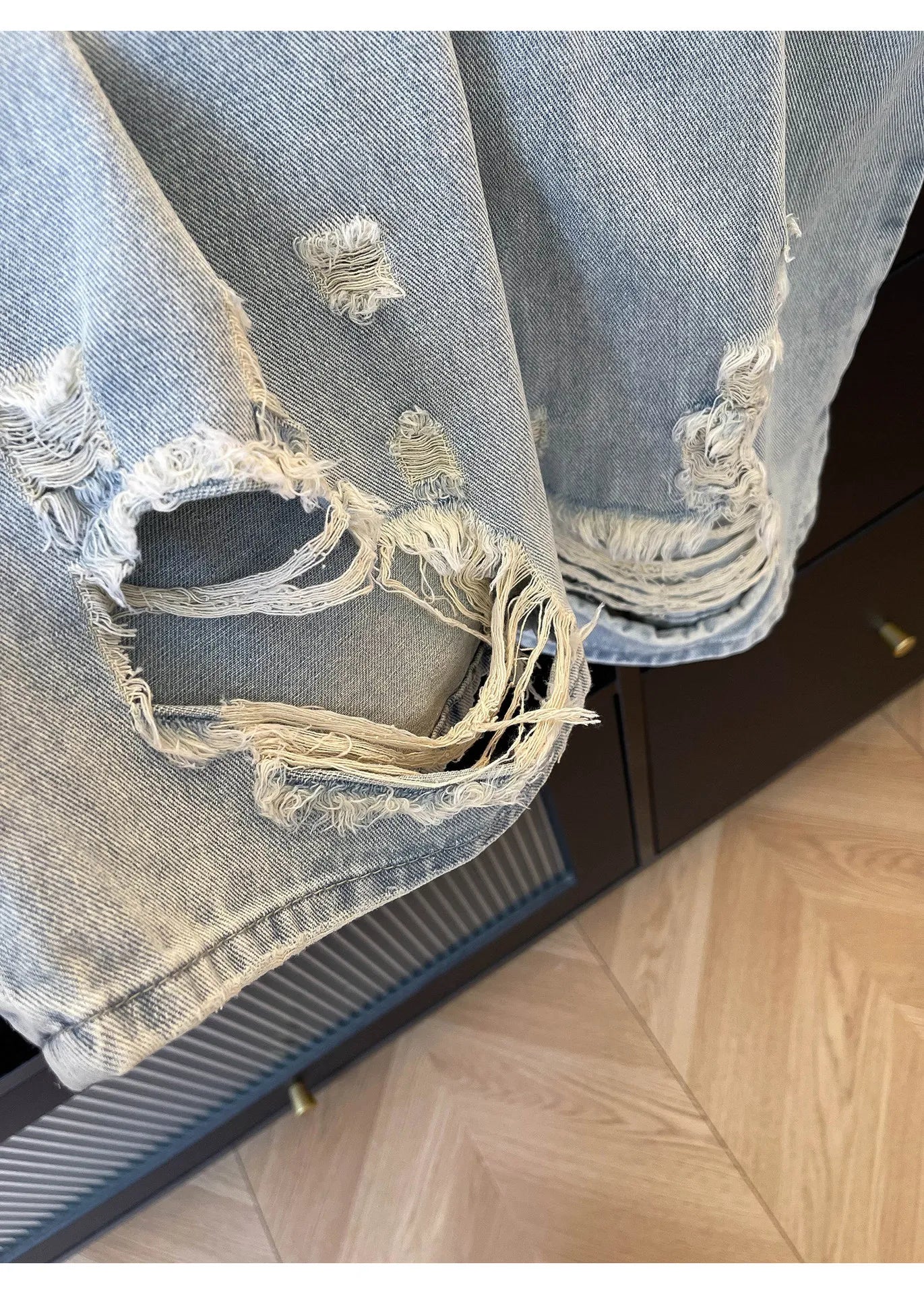 Women's Blue Distressed Denim Denim Jeans For Everyday Outfits