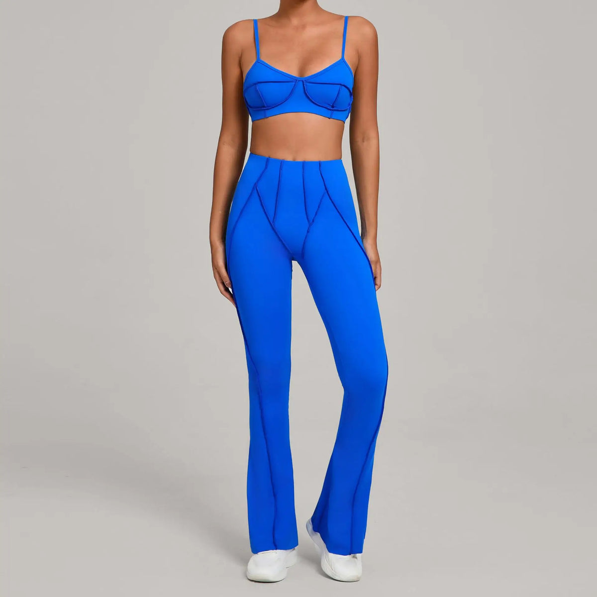 Women's Contrast Seam Bra And Leggings Yoga Set