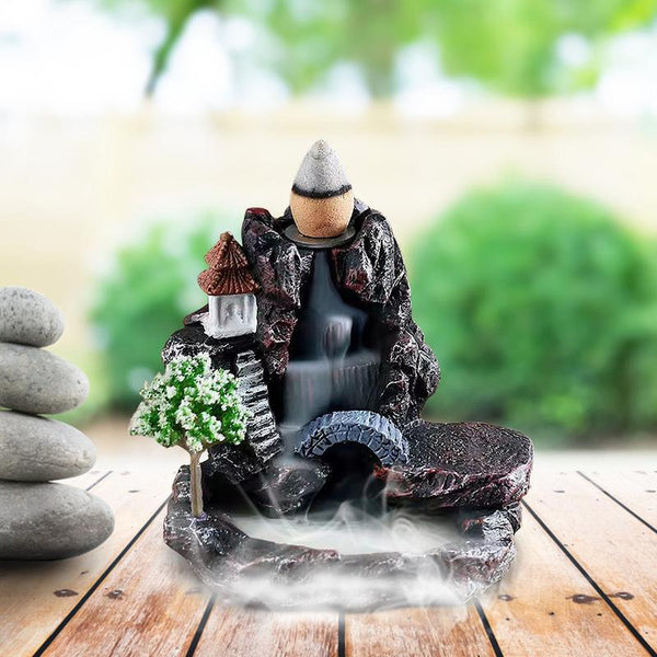 Backflow Incense Burner Ceramic Waterfall Backflow Incense Burner For Home And Office Decoration With Incense Cones For Bedroom