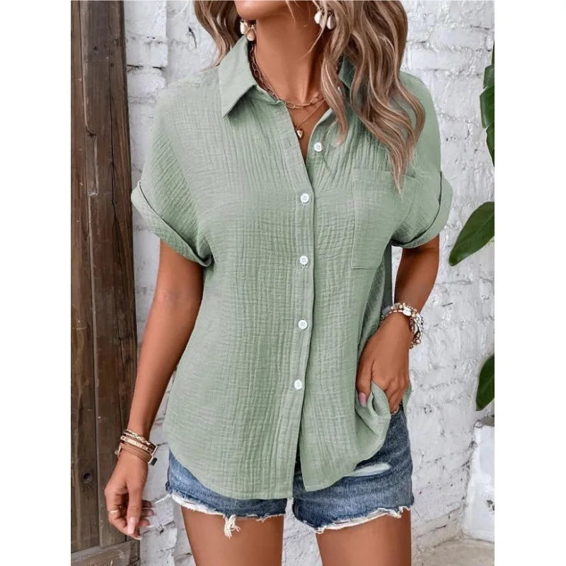 Women's Collared Short Sleeve Shirt