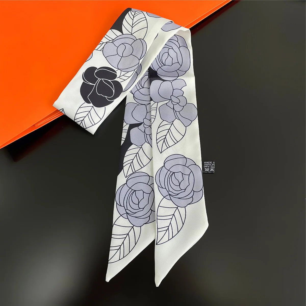 Horse Motif Skinny Scarf with Decorative Printed Patterns