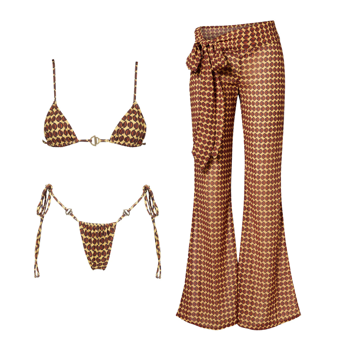 Halter Bikini with Matching Cover-Up Pants