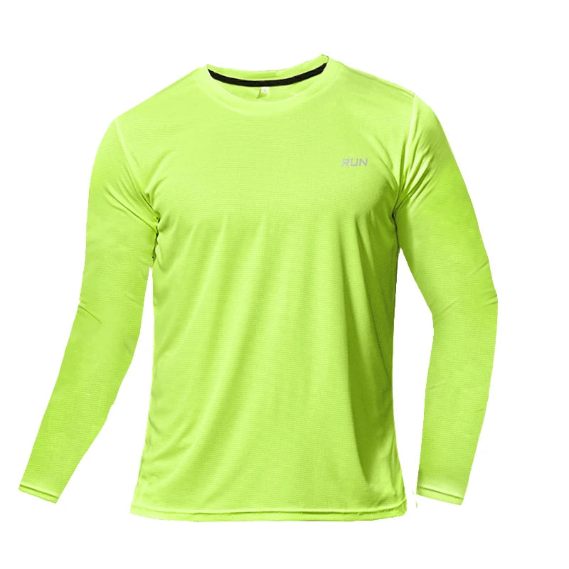 Mens Long and Short Sleeve Ice Silk Quick Dry Sports Top for Running Gym Hiking and Outdoor Training