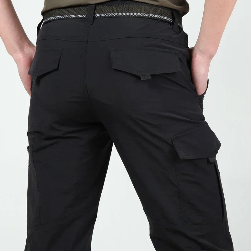 Men's Thin Quick Dry Cargo Pants with Utility Pockets