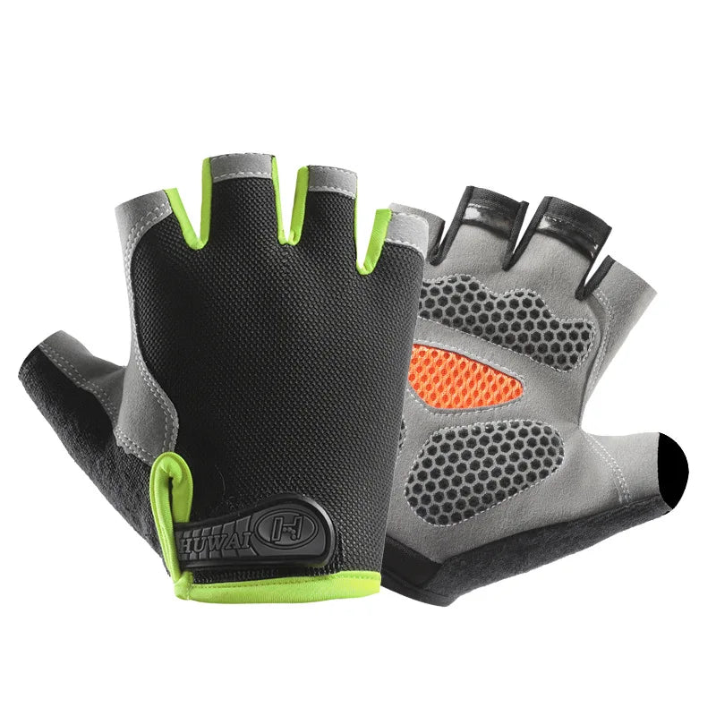 Fingerless Cycling Gloves with Adjustable Short Wrist Straps