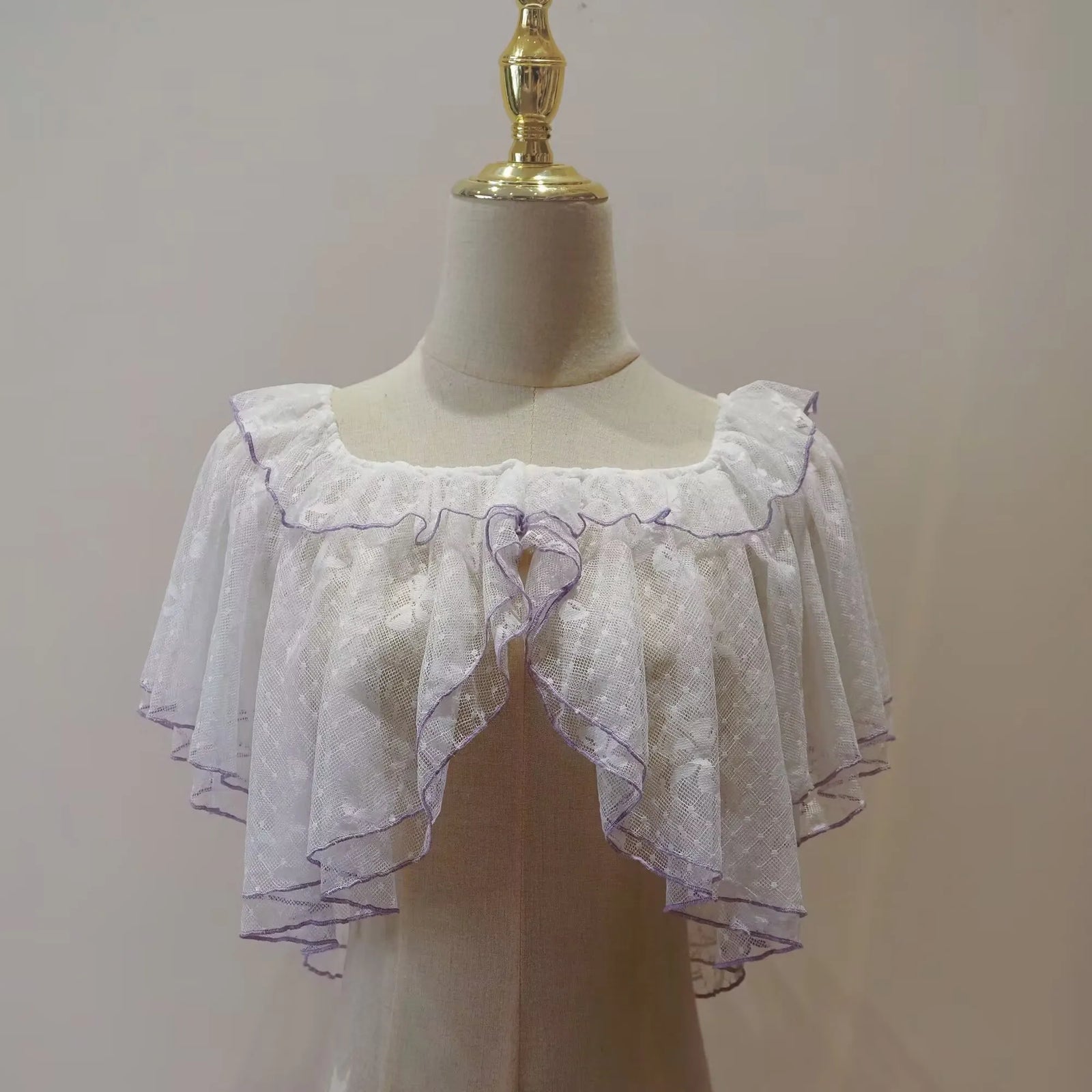 Ruffled Lace Capelet for Layering over Dresses and Tops