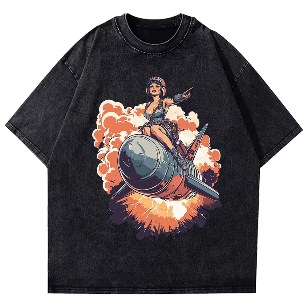 Beer Bottle Bomb Anime Oversized Graphic Tee