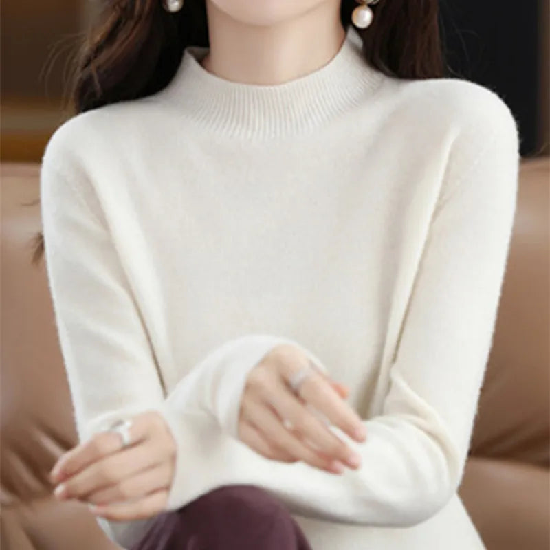 Women's Raised Rib Long Sleeve Knit Sweater Casual Knit Layer