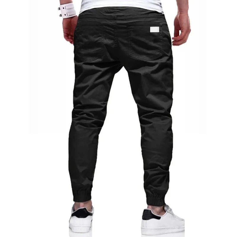 Men's Multi Pocket Drawstring Waist Casual Cargo Pants