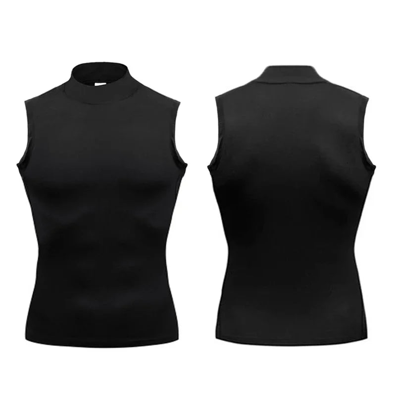 Mock Neck Compression Sleeveless Tank Top For Sports Outfits