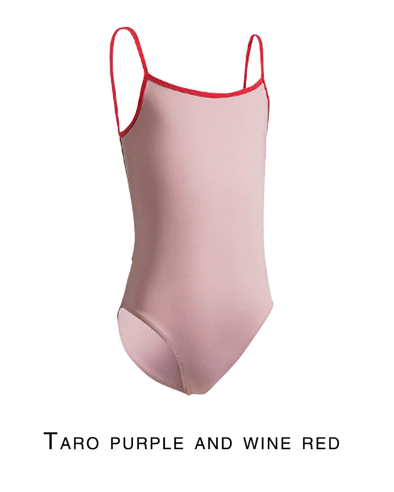 Cross Back Camisole Ballet Leotard with Contrast Straps and Mixed Sizes
