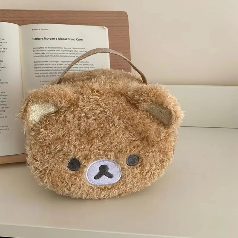 Plush Bear Toiletry Pouch with Rounded Zippered Shape