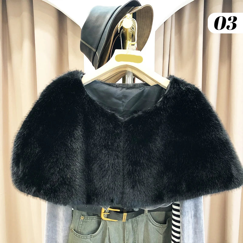 Plush Short Bridal Cape for Layering over Outfits