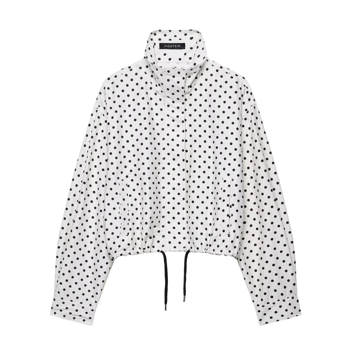 Women's Polka-Dot High-Neck Zip-Front Jacket
