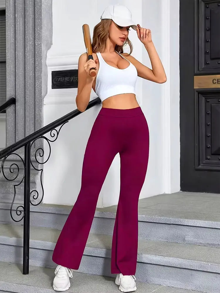 Women's High Waist Flared Leggings For Workout Outfits