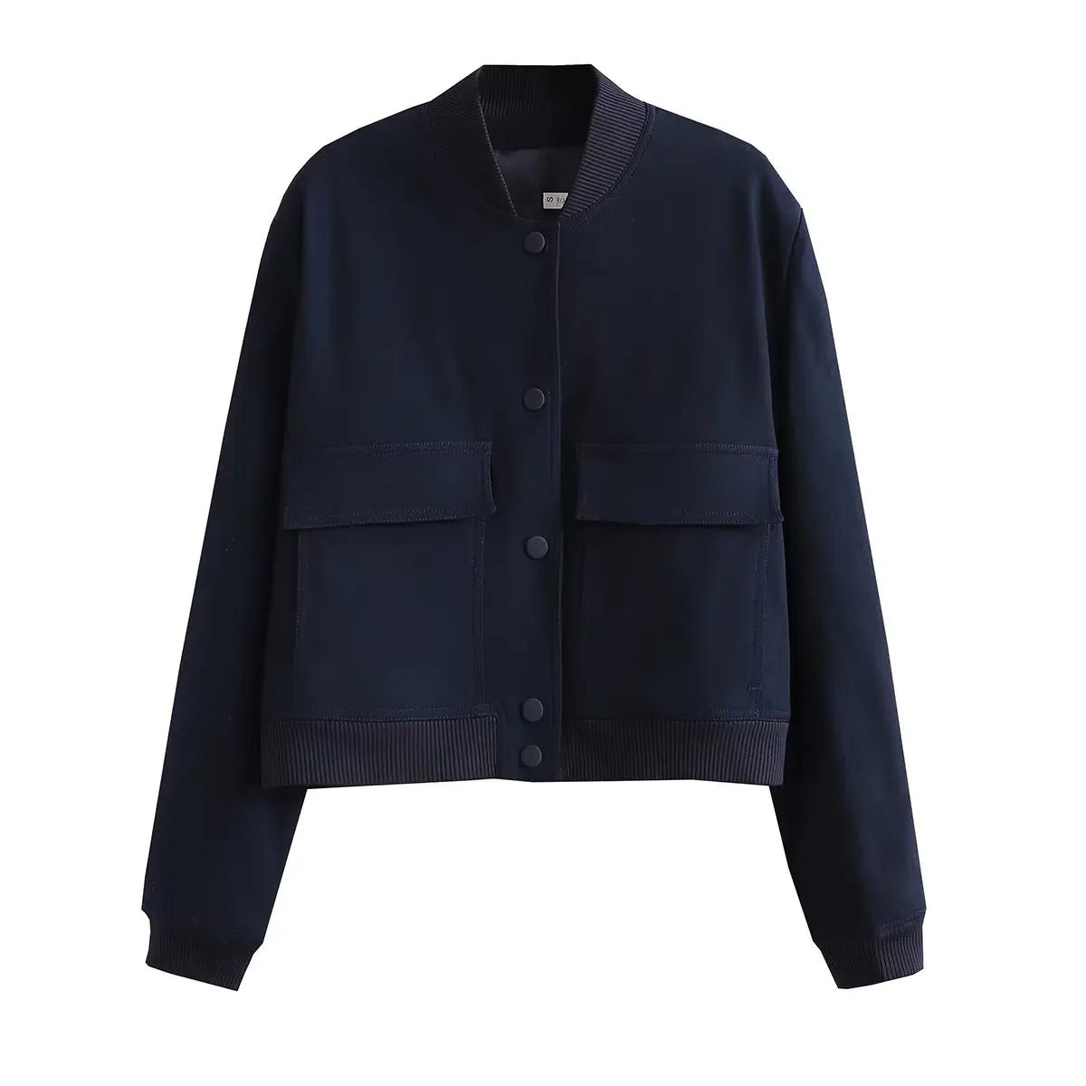 Women's V-Neck Button-Front Bomber Jacket