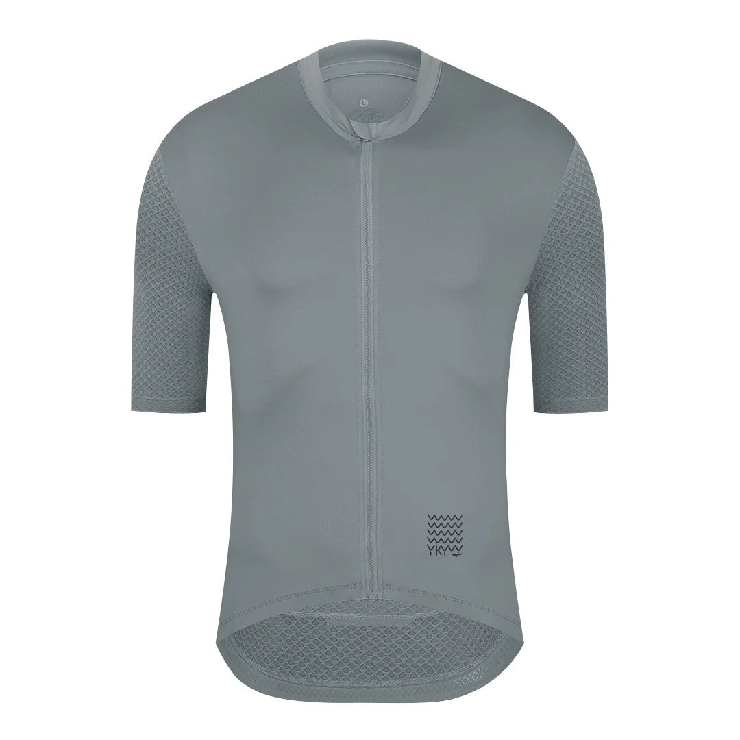 Men's Short Sleeve Full-Zip Cycling Jersey with Rear Storage Pockets