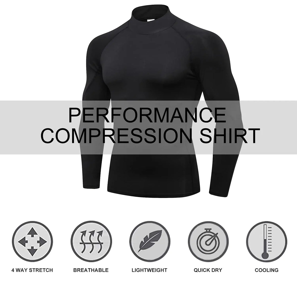 Fitted Crew Neck Long Sleeve Compression T Shirt