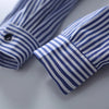 Outerwear Retro Denim Blue Stitching Vertical Stripes Fake Two-piece Shirt Women Spring Jackets 4XL