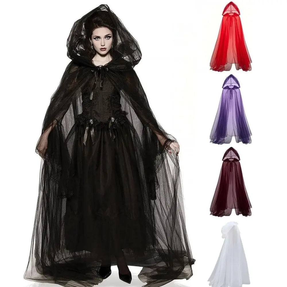 Sheer Long Oversized Hood Cape for Layering over Outfits