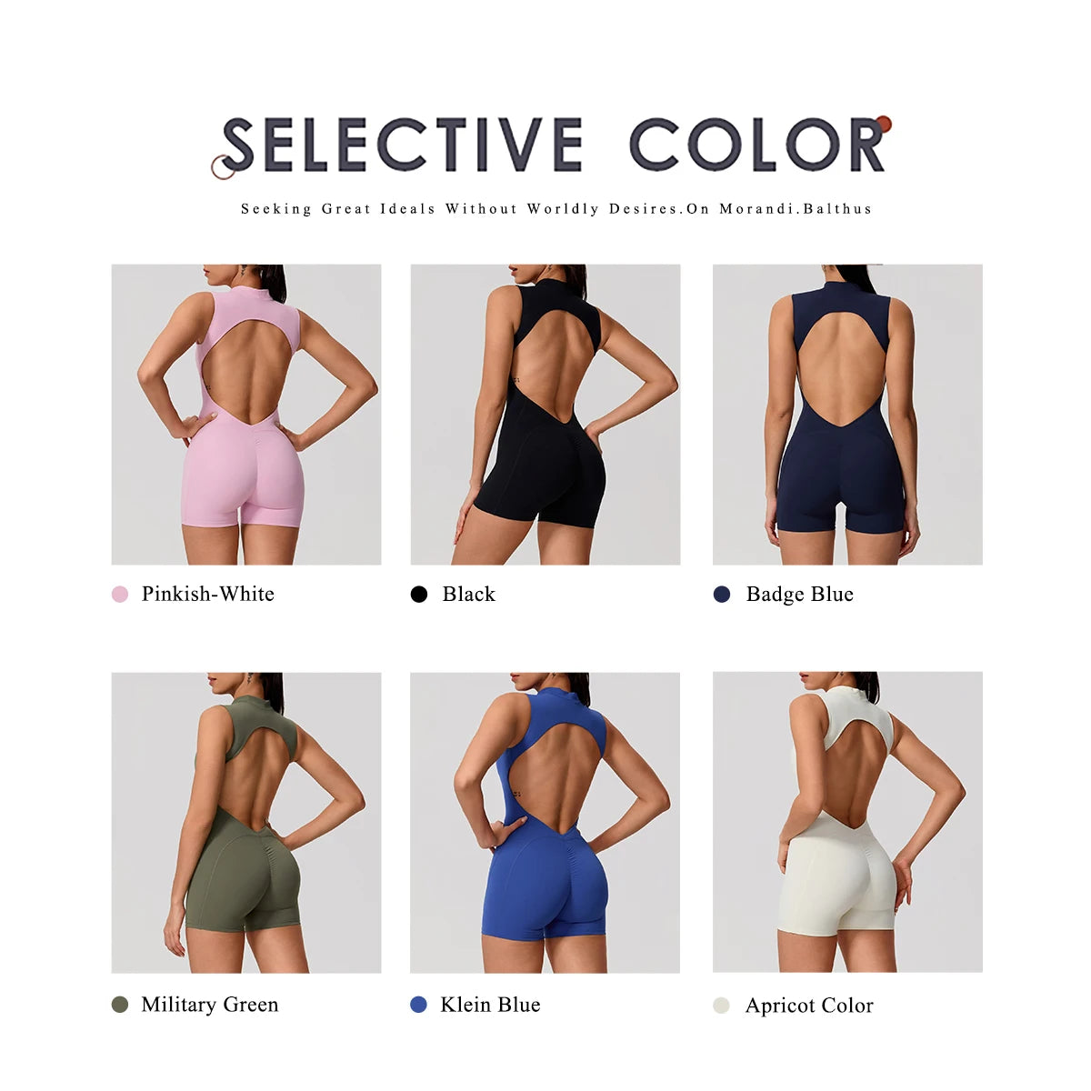 Women's Cap Sleeve Workout Romper with Open Back and Fitted Short Legs