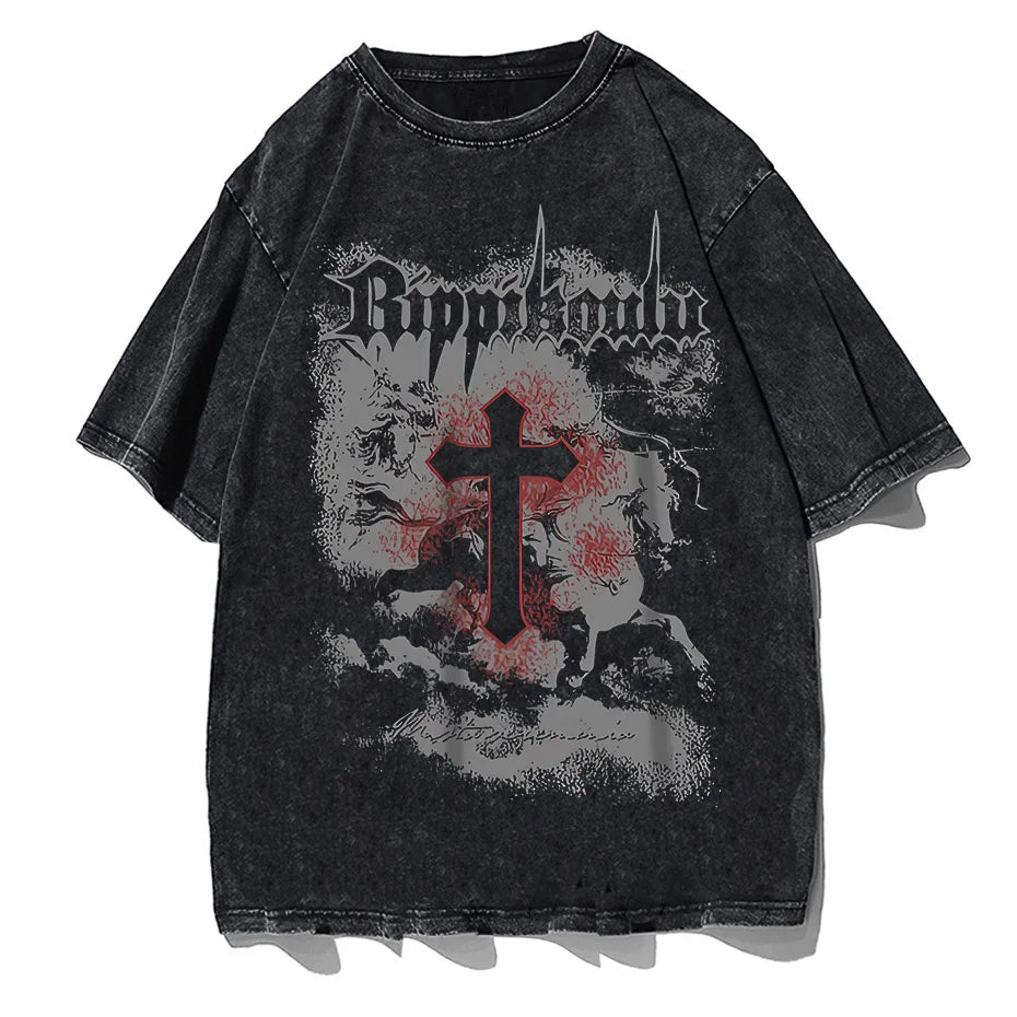 Hip Hop Streetwear Graphic T-Shirt Men Harajuku Cotton Short Sleeve Tee