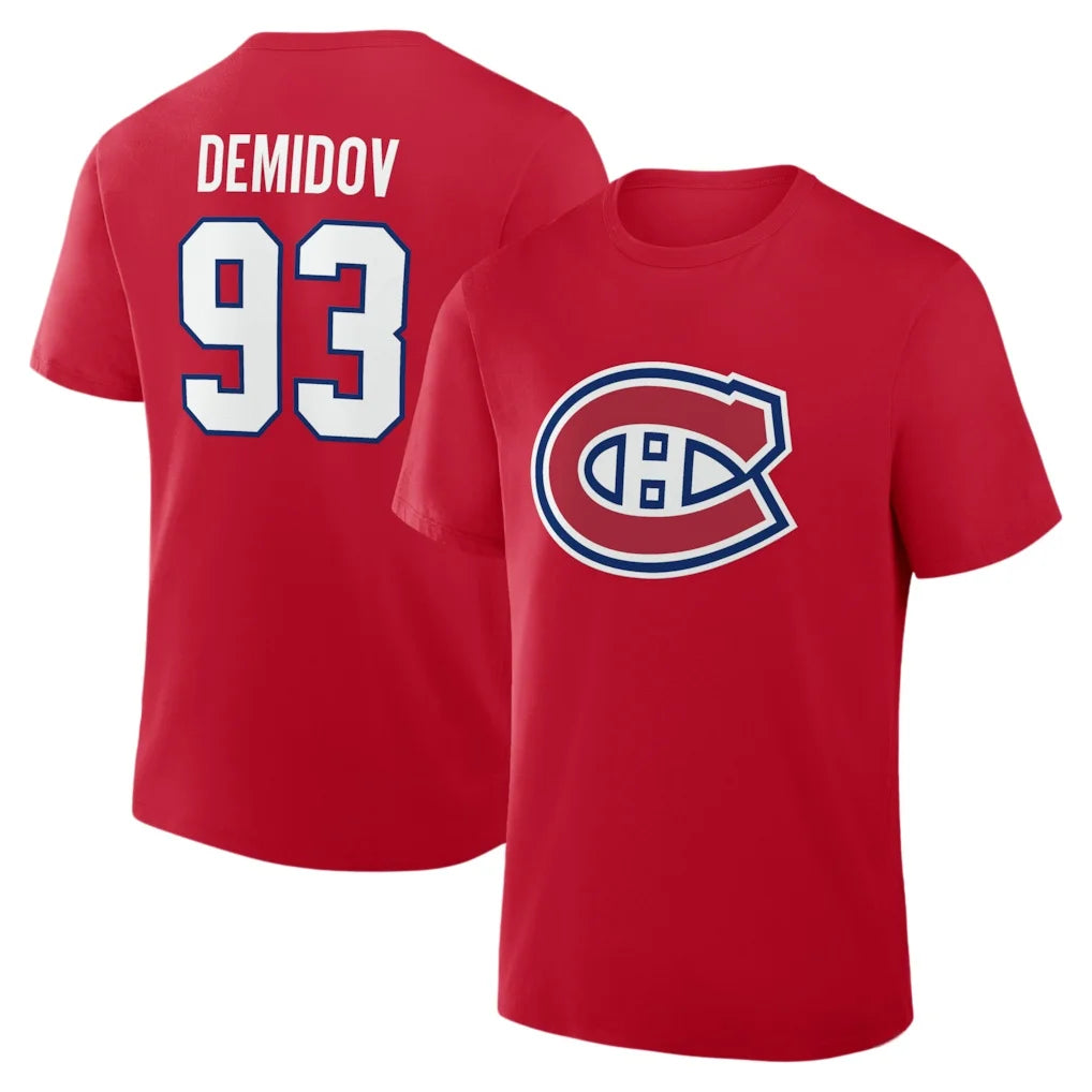 Montreal Player Number Graphic Short Sleeve T-shirt For Sports Outfits