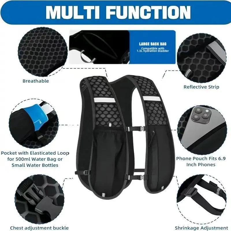 Running Hydration Chest Storage Backpack For Workout Outfits
