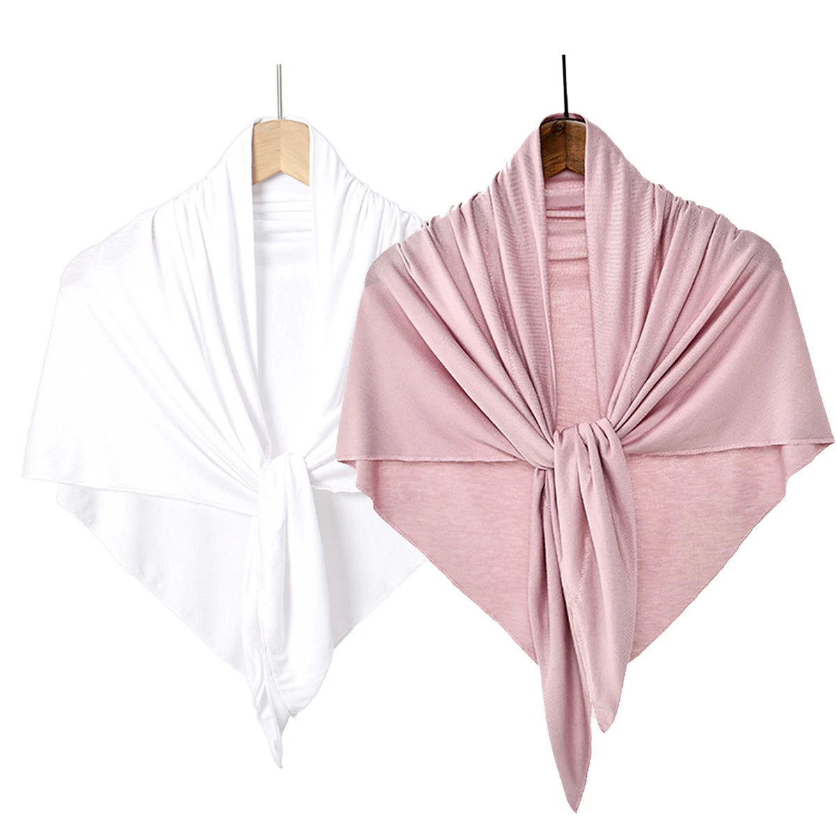 Solid Triangle Head Scarf with Tie Back Styling