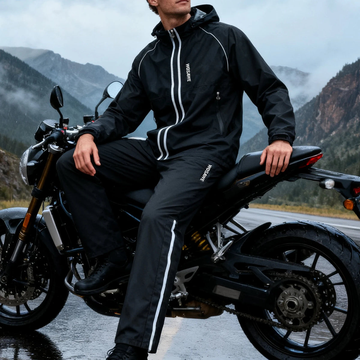 Outdoor Hooded Jacket and Trouser Clothing Set with Style Options