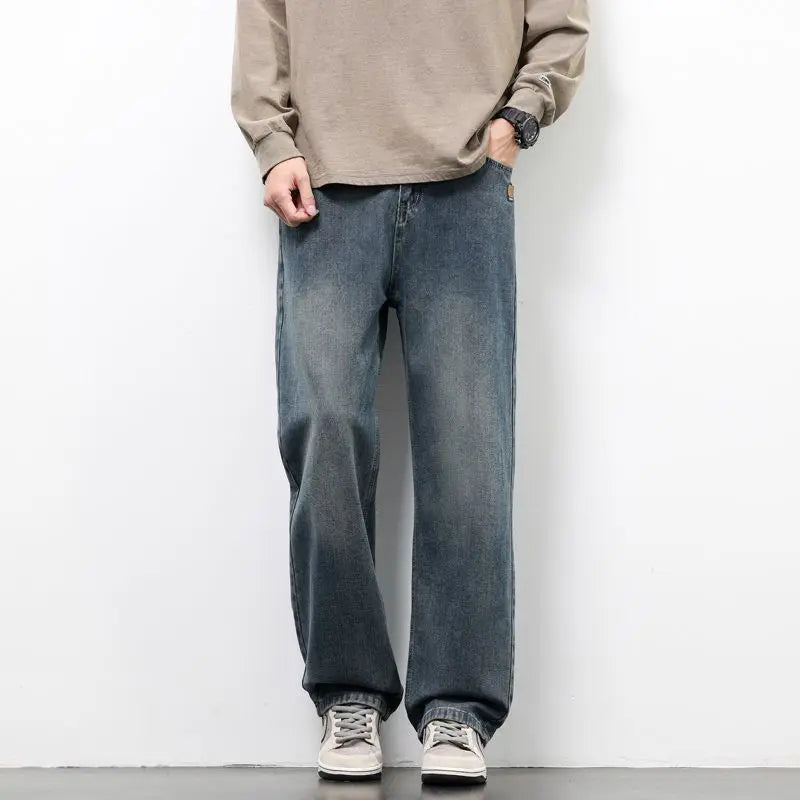Men's Wide Leg Denim Jeans for Casual Everyday Wear