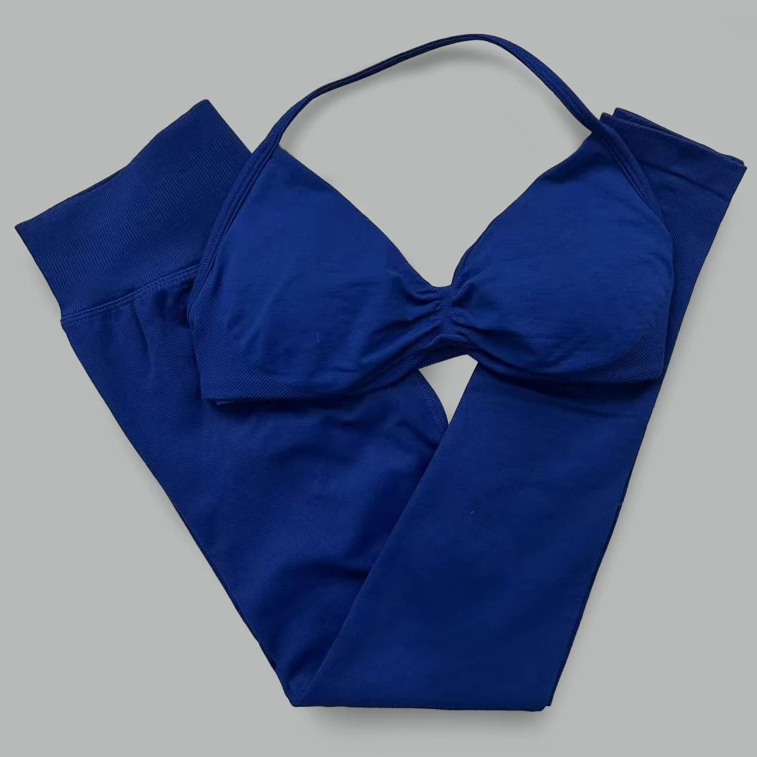 Women's Halter Bra And Leggings Yoga Set For Workout Outfits