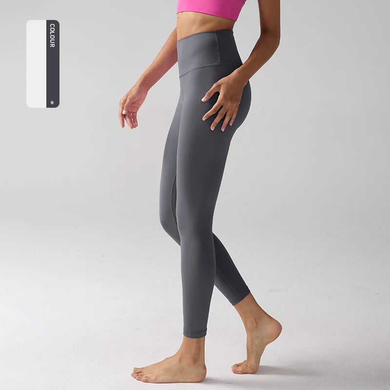 Women's High-Waist Nylon-Elastane Stretch Ankle-Length Yoga Leggings