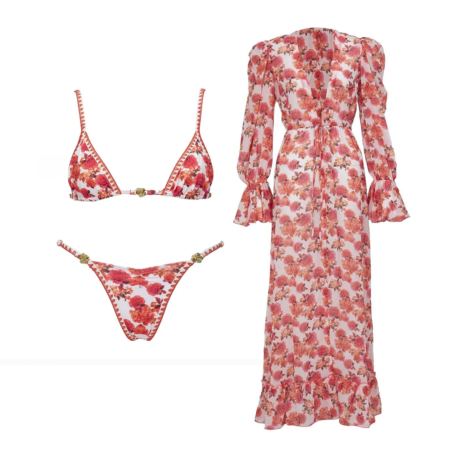 Printed Bikini with Matching Cover-Up