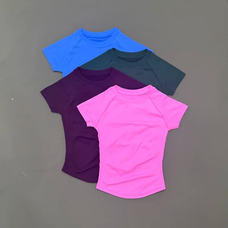 Women's Crew Neck Short Sleeve Sports T-shirt For Workout Outfits