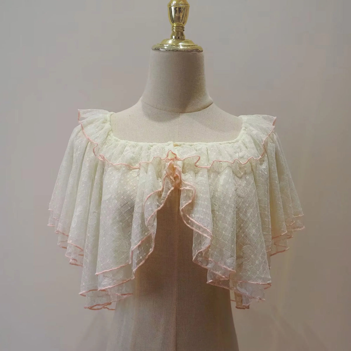 Ruffled Lace Capelet for Layering over Dresses and Tops