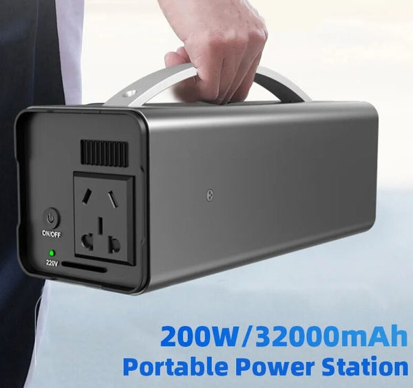 220V 200W Portable Solar Generator Power Station 32000mAh USB AC External Spare Battery Power Supply Charger For Outdoor Camping