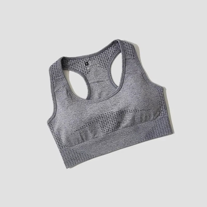 Women’s High Impact Seamless Sports Bra – Padded Push Up Crop Top for Running, Gym & Yoga