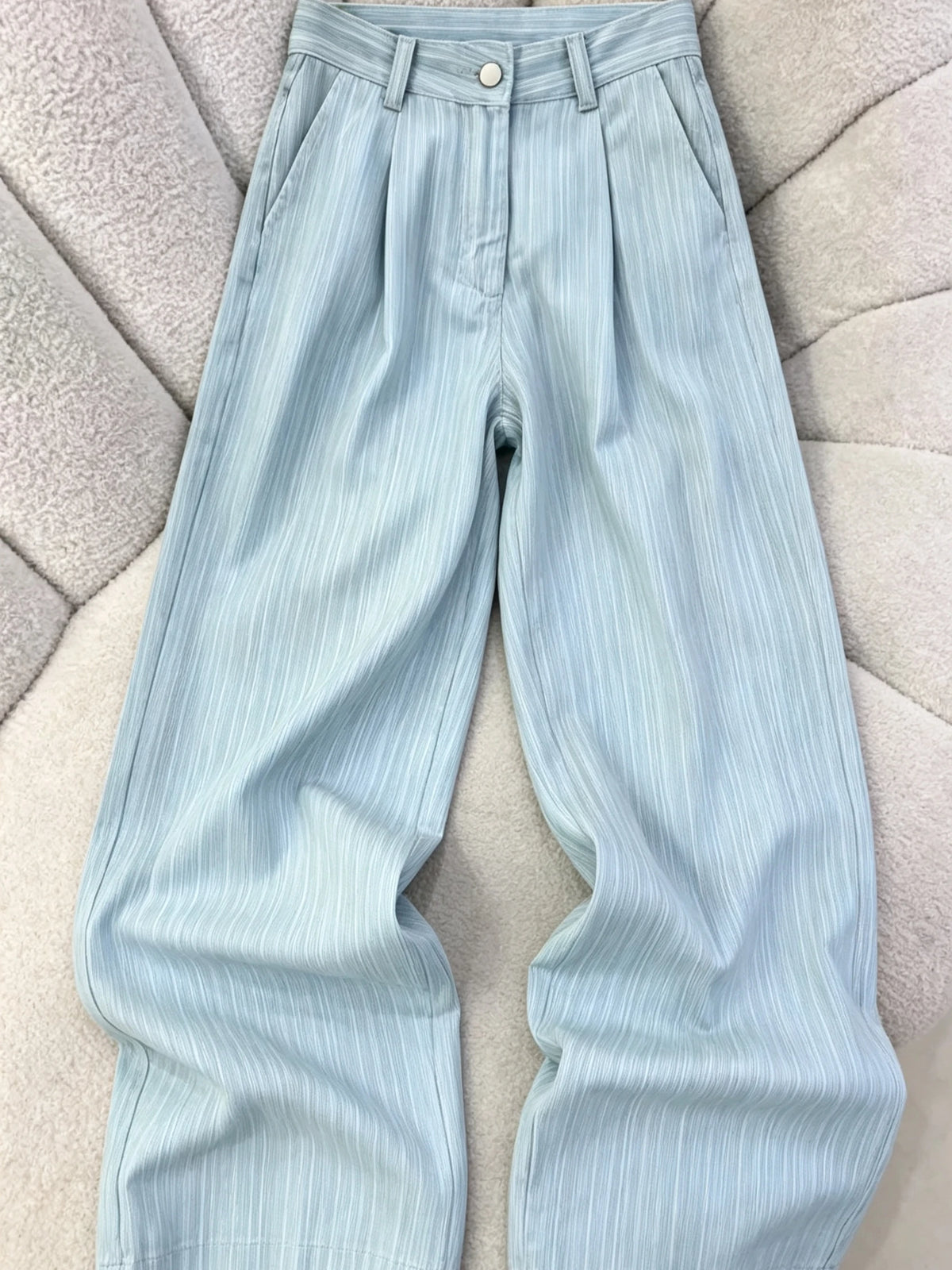 Women's Striped Washed Loose Fit Denim Jeans For Everyday Outfits