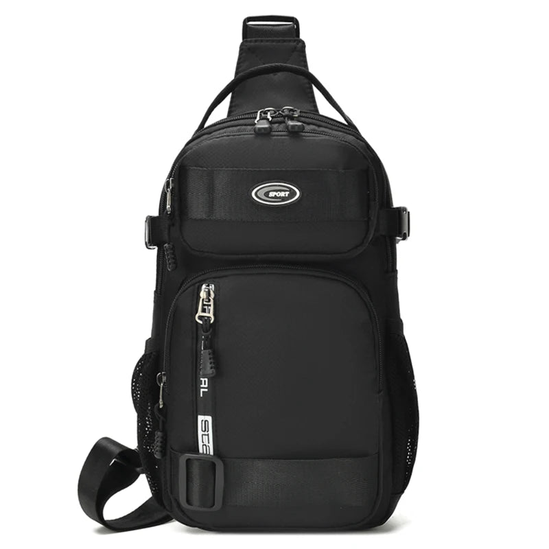 Multi Pocket Sling Crossbody Bag with Adjustable Shoulder Strap
