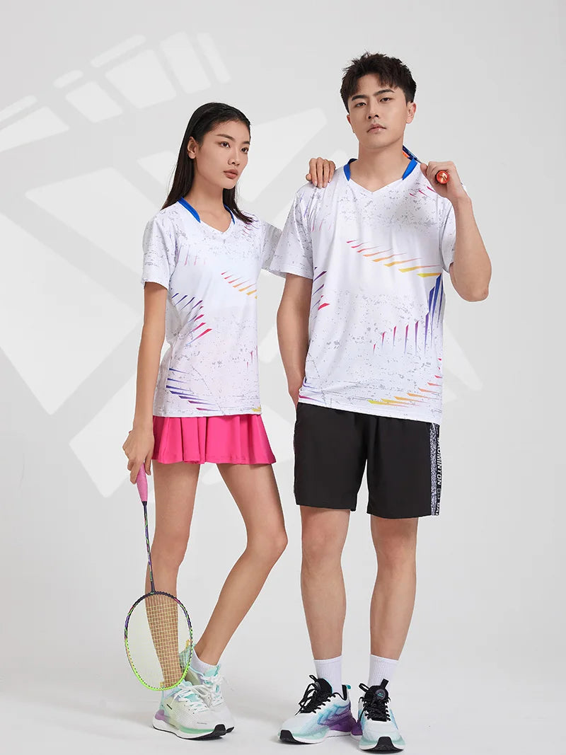 Printed Court Sports Short Sleeve T-shirt For Sports Outfits